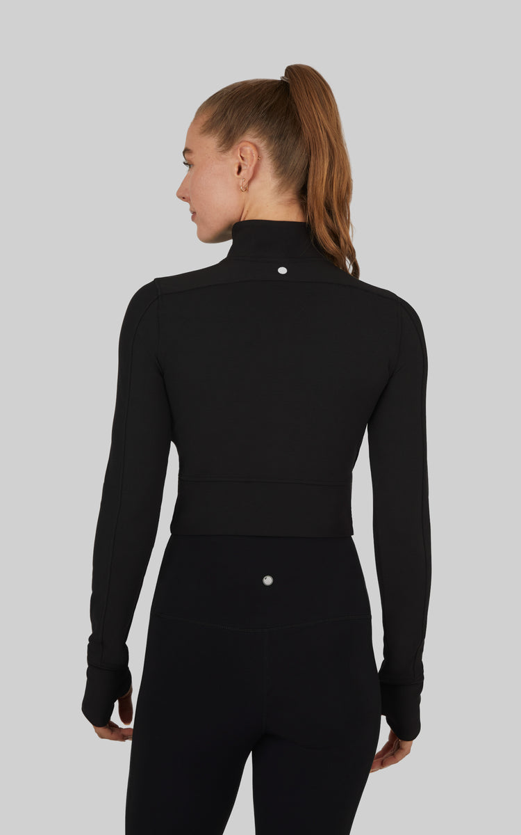 Vortex Ribbed Academy Half Zip Cropped Jacket