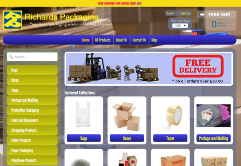 Richards Packaging Website Screenshot