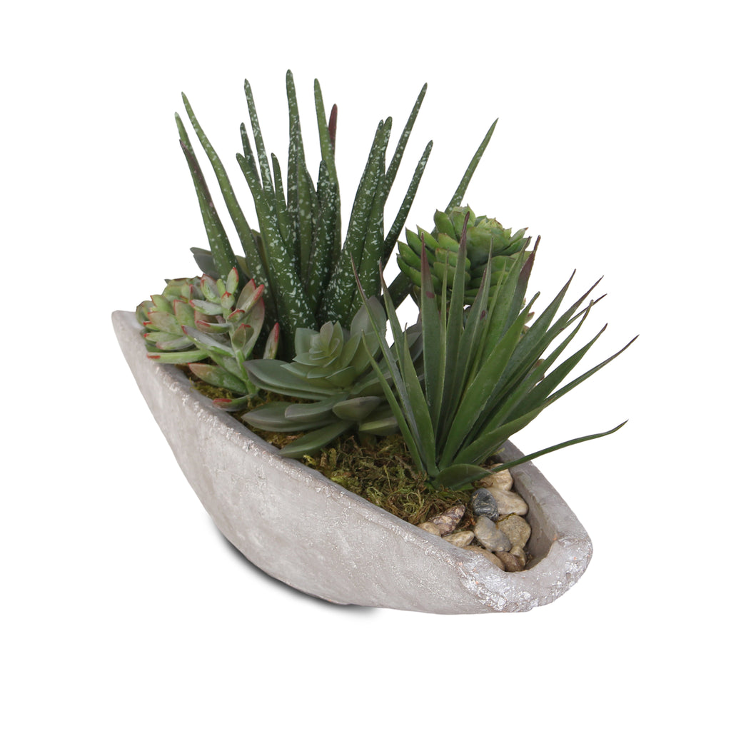 Moss Mound in Concrete BowlFaux Greenery, 8.5