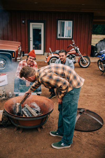 Cody wearing the Boca Flannel in Lowrider Yellow