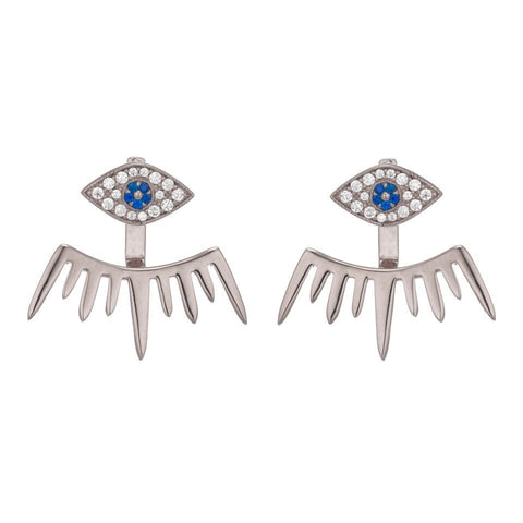 CLEO EARRING JACKETS WITH EVIL EYE STUDS
