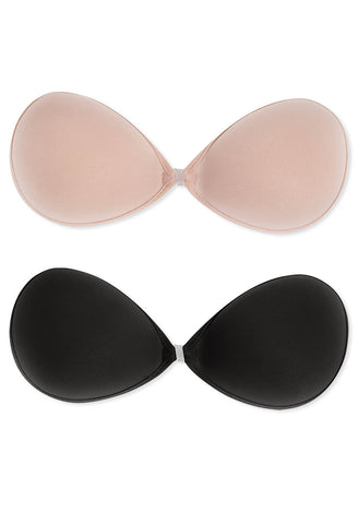 Womens Sexy Strapless Invisible Bra Silicone Gel Backless Self-Adhesive  Stick On Push Up Wings Sticky Bras Black Flesh Color 