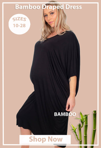 Maternity Bamboo V Neck Draped Dress