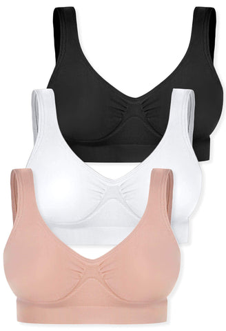 Buy Morph Maternity Pack Of 3 Leak-Proof Sleep Nursing Bras - Nude online