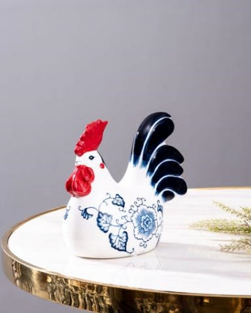 Vintage Porcelain Hen & Rooster Set 