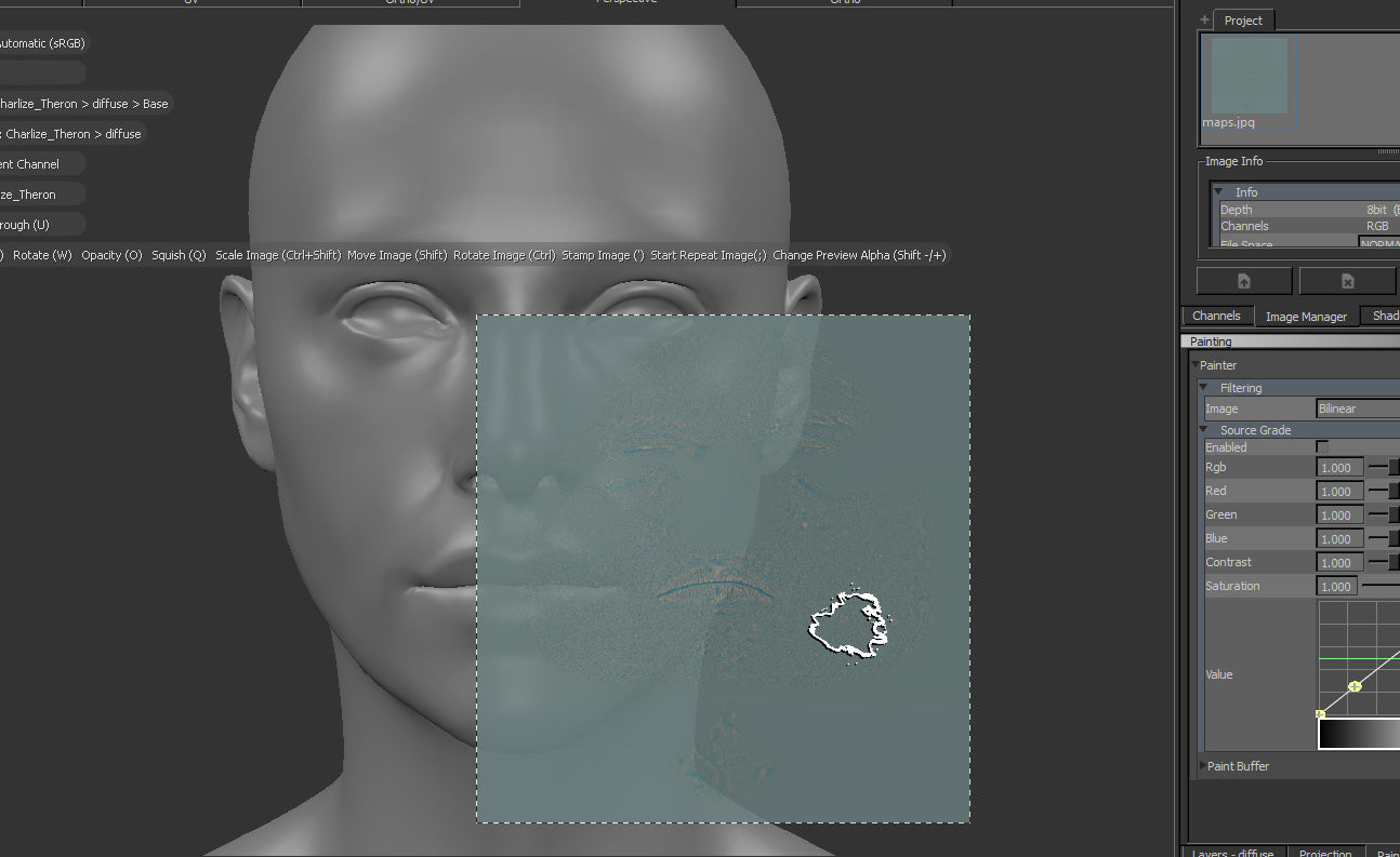 Mohsen Rezaei / Making of Charlize Theron Likeness – Texturing.xyz