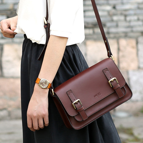 women's small leather messenger bag