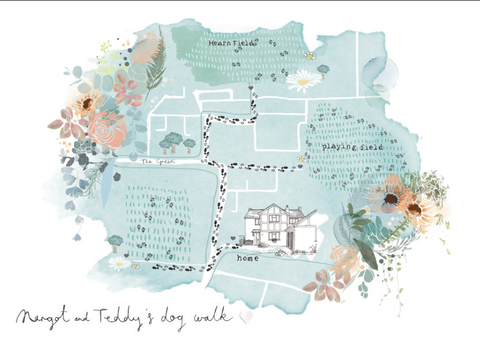 Personalised Dog Walk Map by Bryony Fripp 