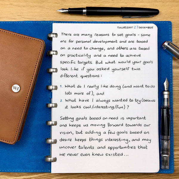 Goals based on different questions...