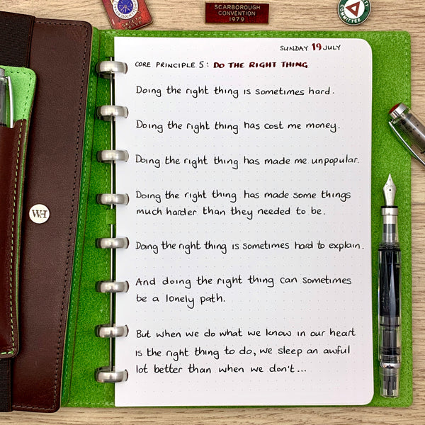 Core Principle 5 - Do The Right Thing