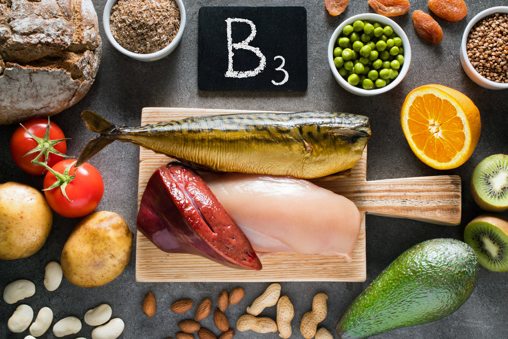 Cibo nutriente come fonte di vitamina B3, la fibra alimentare e minerali  naturali, il concetto di uno stile di vita sano Foto stock - Alamy