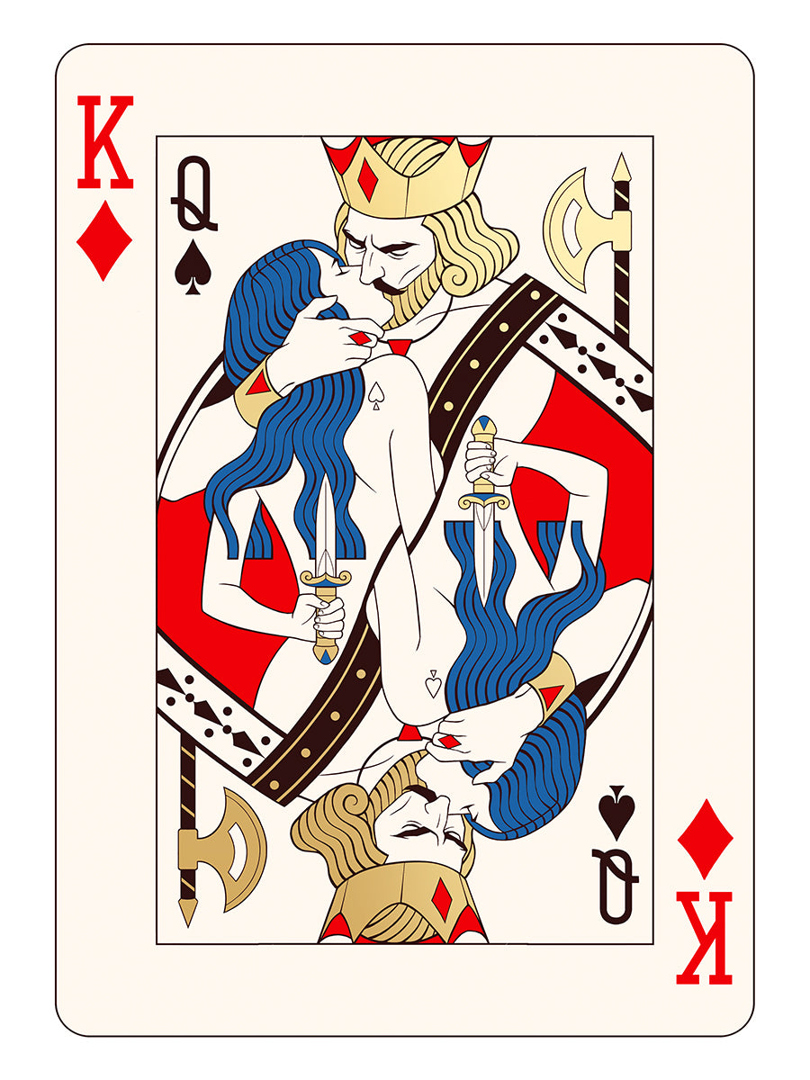 Mahdieh Farhadkiaei playing cards Black Dragon Press print king queen 