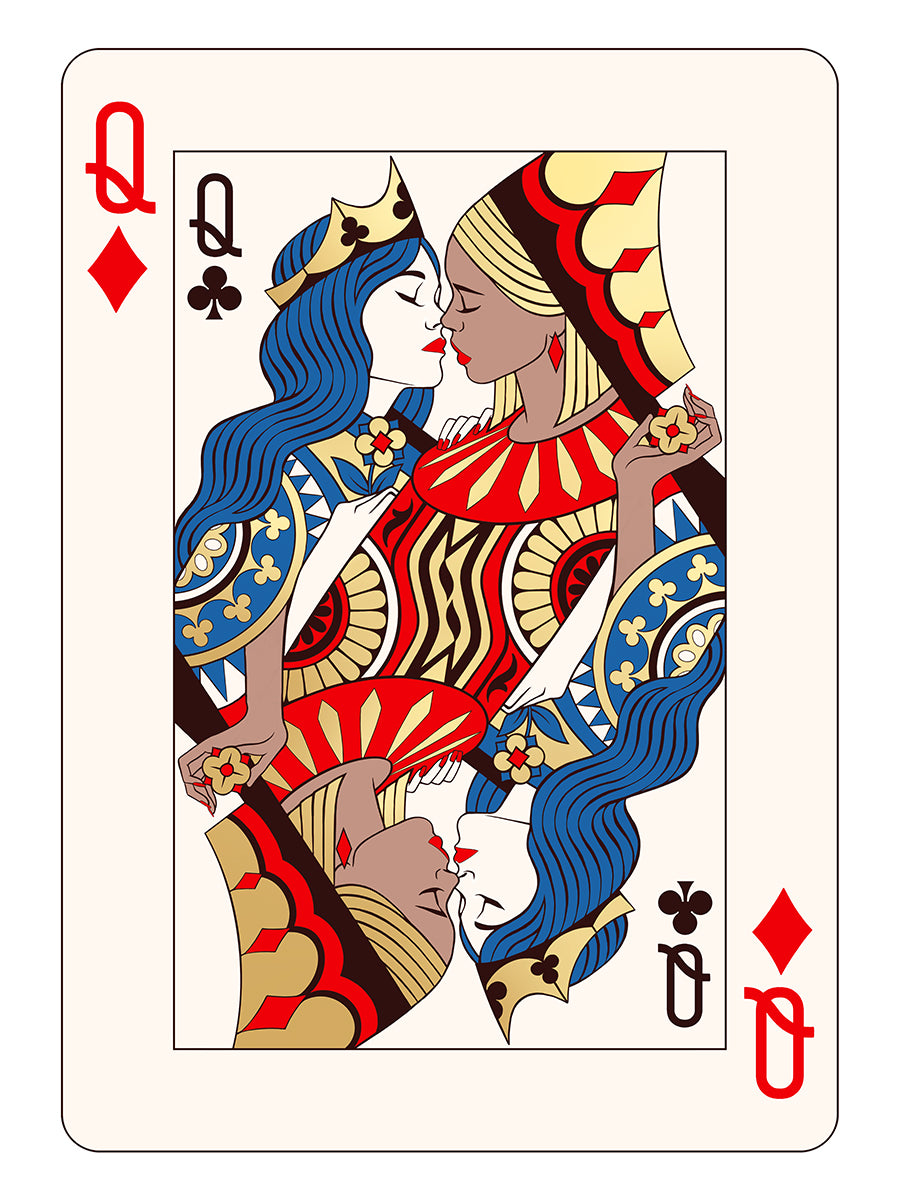 Mahdieh Farhadkiaei playing cards Black Dragon Press print Queen Queen