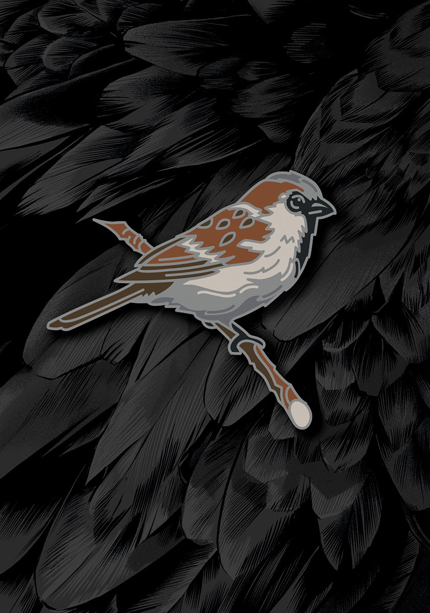 sparrow enamel pin vanessa foley