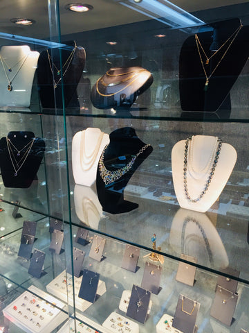 Necklaces needing homes, at Rubini Jewelers