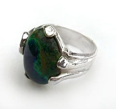 Azurite sterling silver ring by Rubini Jewelers