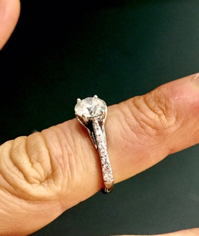 Custom Engagement Diamond Ring White Gold by Rubini Jewelers
