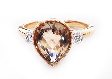 Rose Gold Smoky Quartz Diamond Ring at Rubini Jewelers