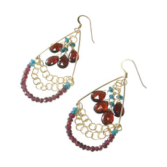 Garnet and Apatite earrings