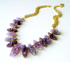 Amethyst drusy necklace