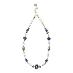 Amethyst and turquoise necklace