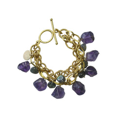 Amethyst and labradorite bracelet