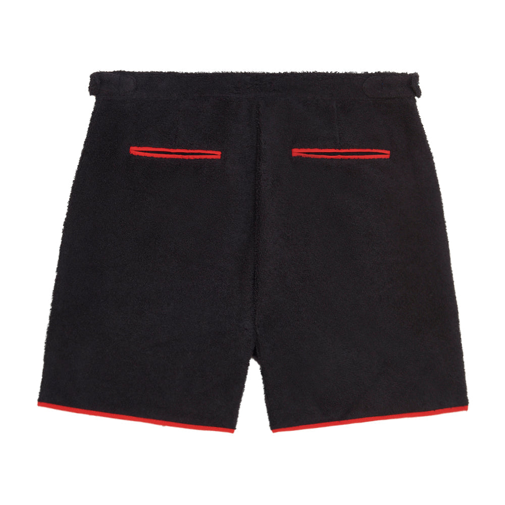 back black udeshi club towel shorts