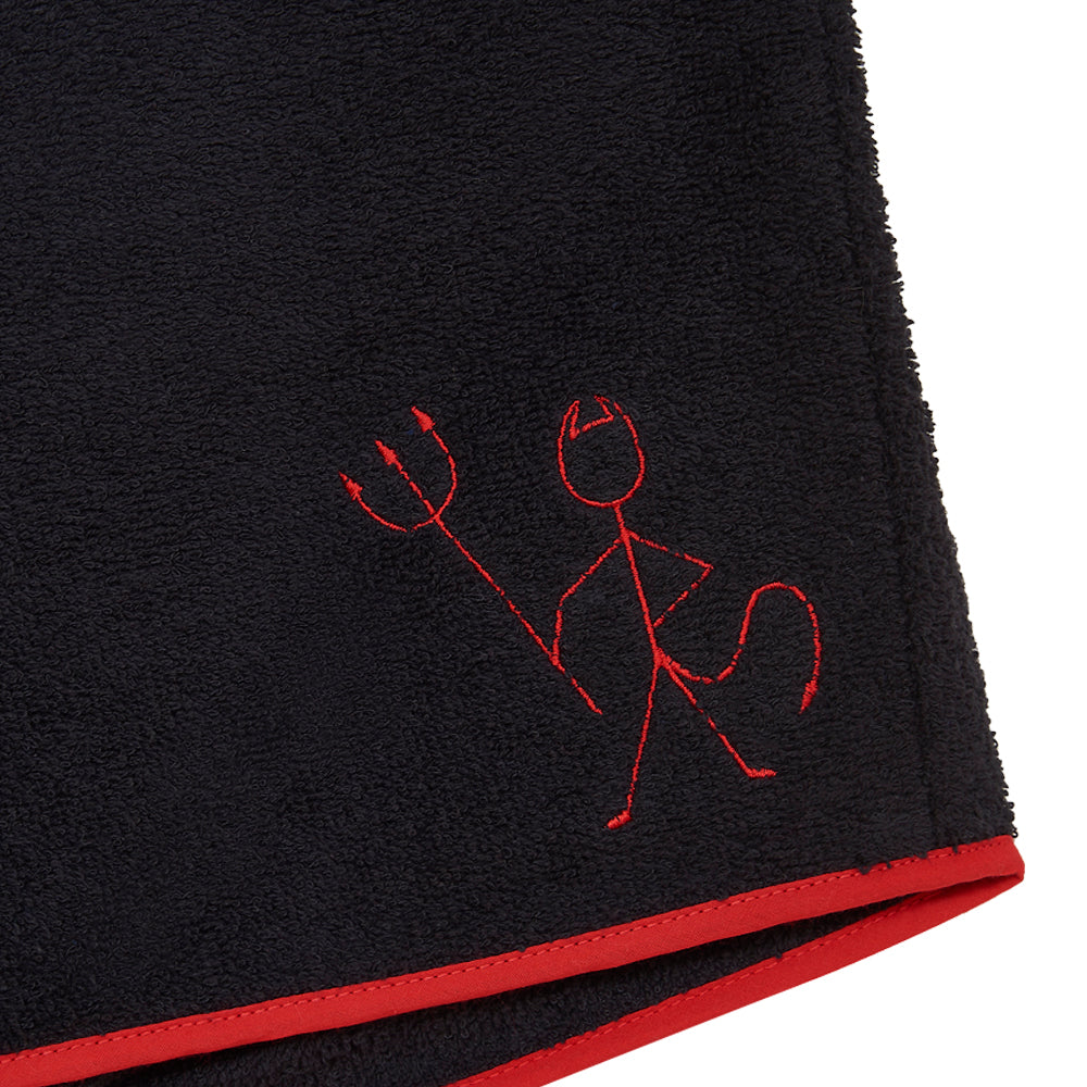 black udeshi club towel shorts devil detail