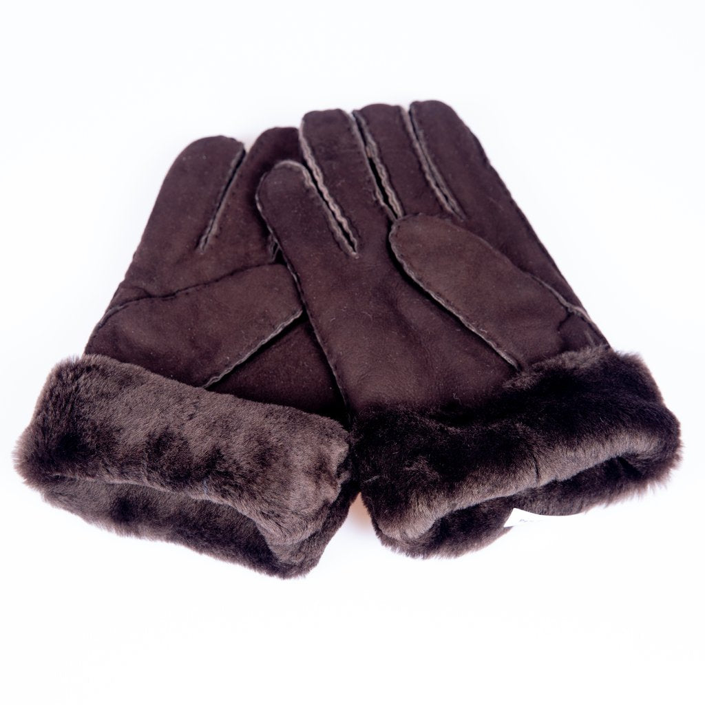 udeshi espresso shearling gloves