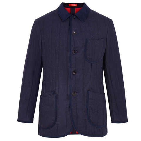 udeshi navy loden quilted jacket