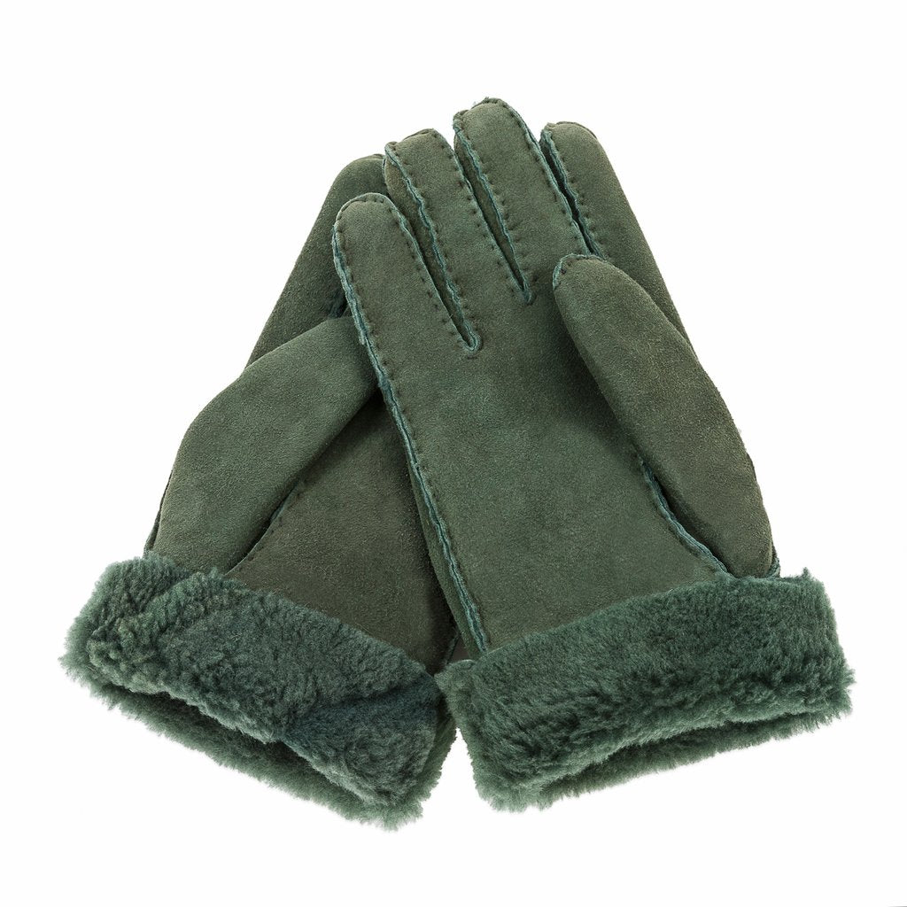 udeshi olive shearling gloves