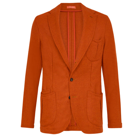 Udeshi orange shetland tweed jacket