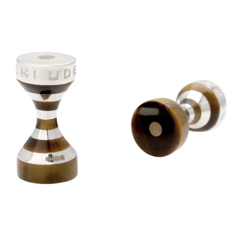 udeshi tiger's eye segmented cufflinks