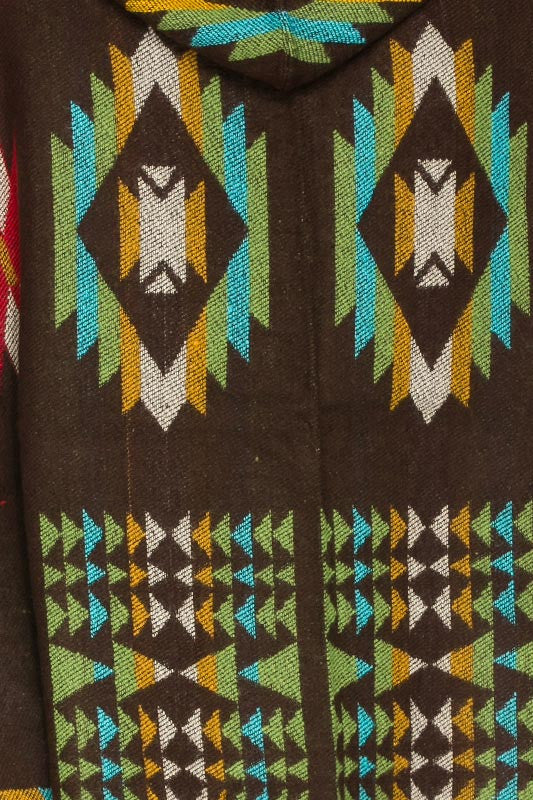 Brown Aztec Hooded Pattern Sweater Poncho – Velvet Bungalow Boutique