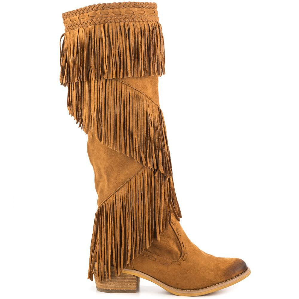 tall fringe cowboy boots