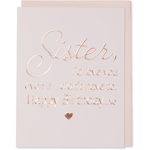 Sister I Love You Birthday Card