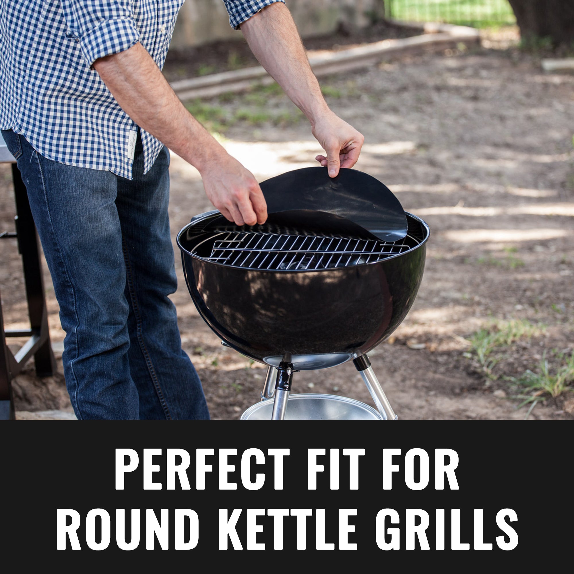 Round Grill Mat Set Of 2 Heavy Duty Non Stick Round Cooking