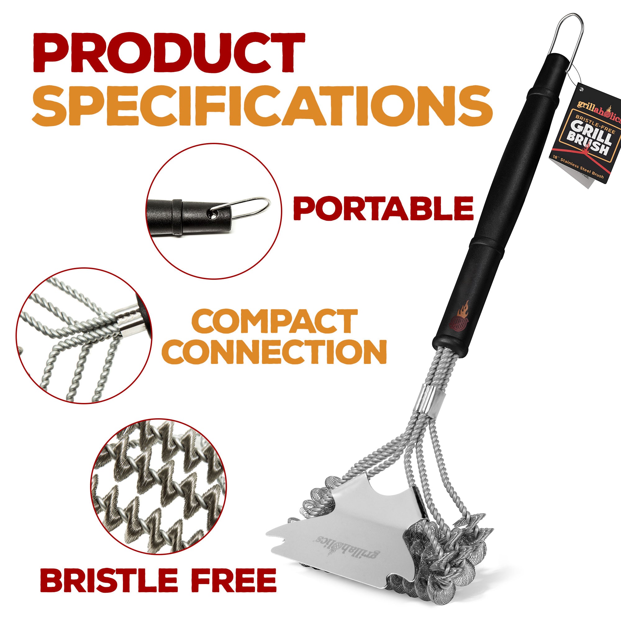 Grillaholics BristleFree Grill Brush Finally A SAFE Grill Brush