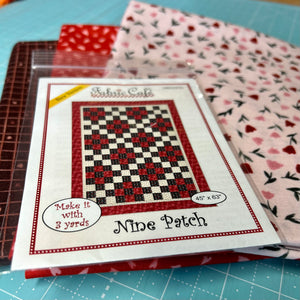 Roses Are Red Nine Patch 3 Yard Quilt Kit - brewstitched.com