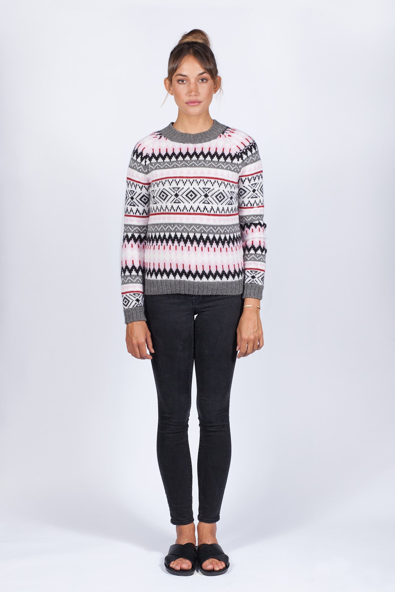 Huck Fair Isle Crew - Pink