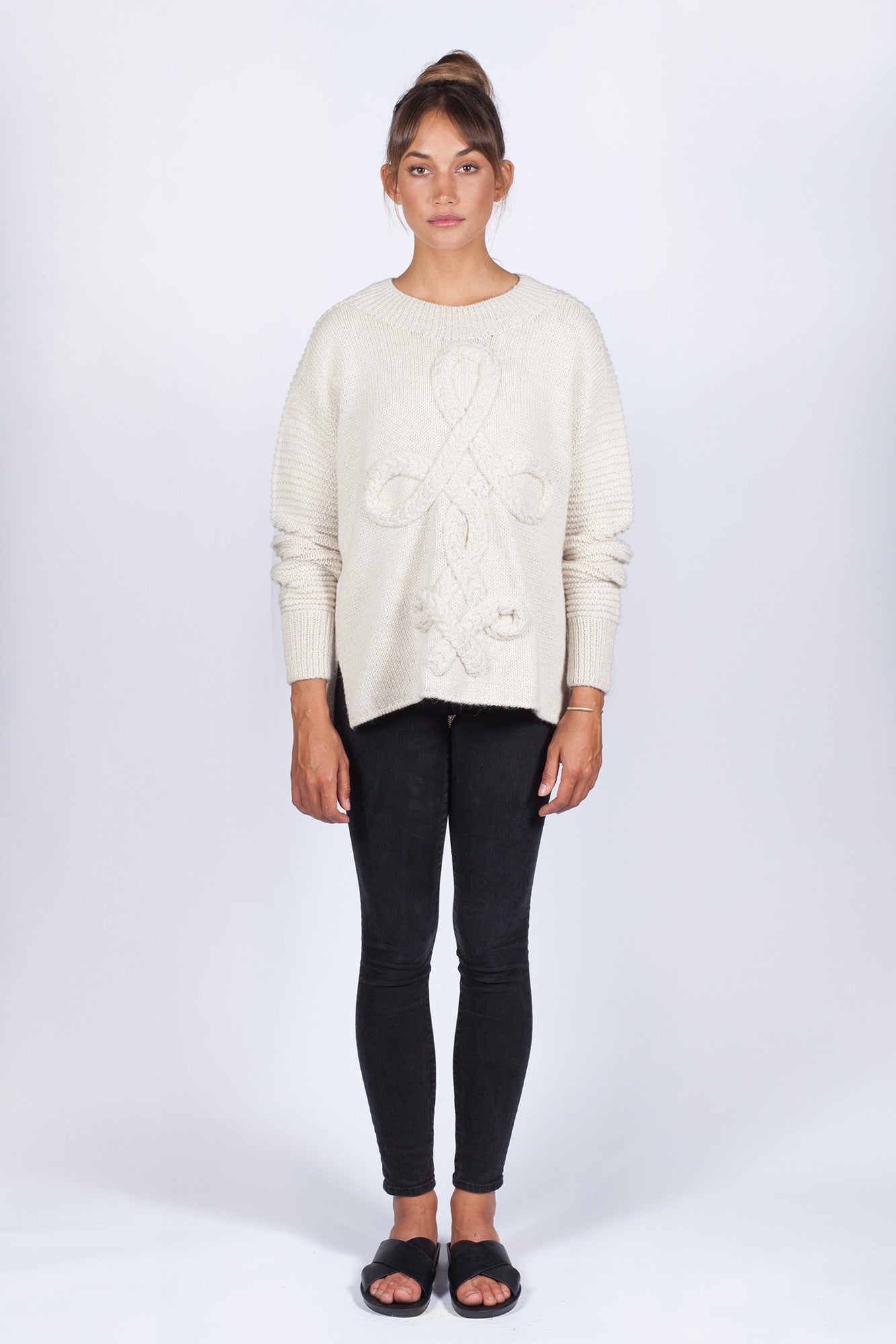 Hand Knit West Pullover - Ivory