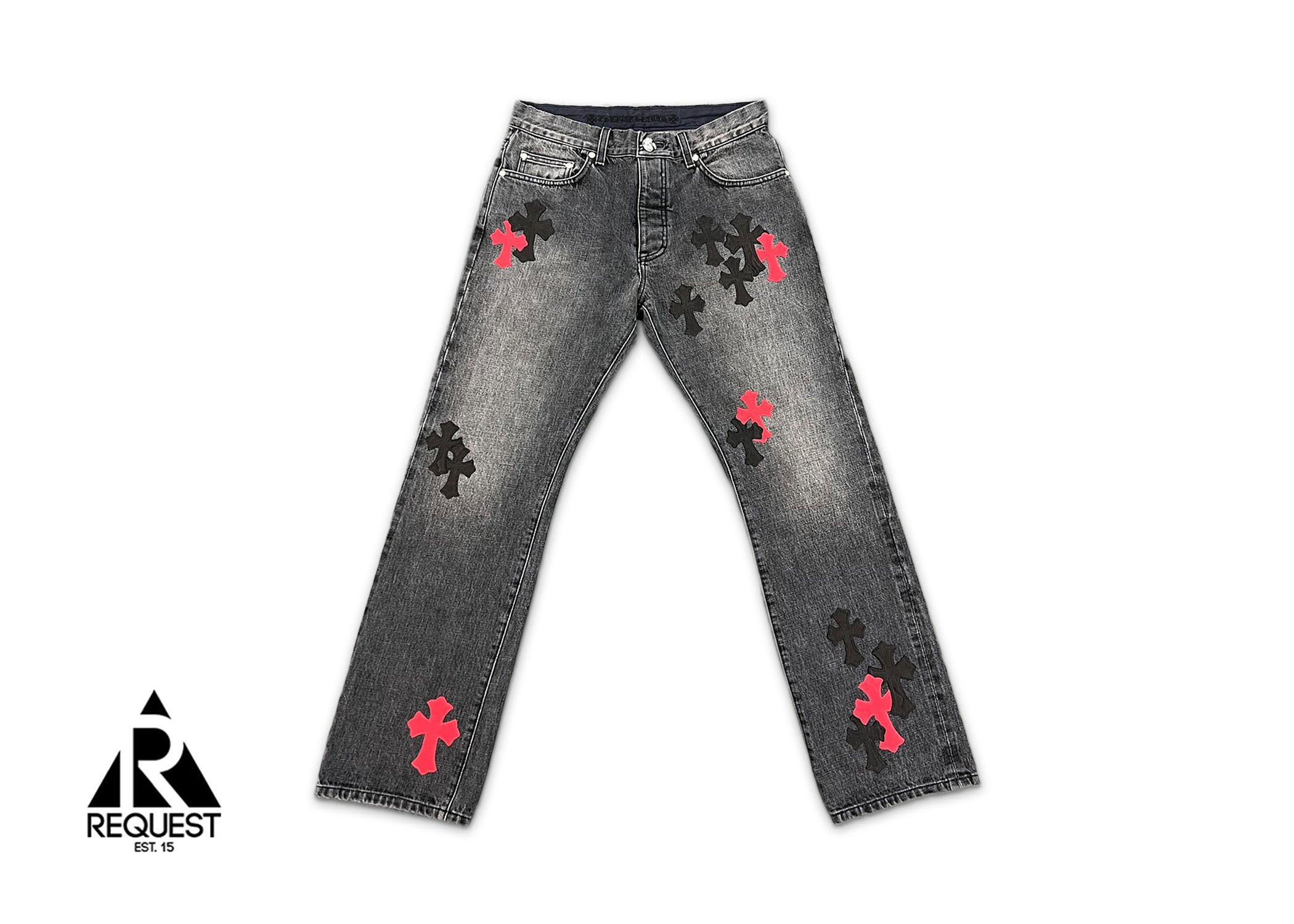 Chrome Hearts Cross Black Denim Shorts - ShopperBoard