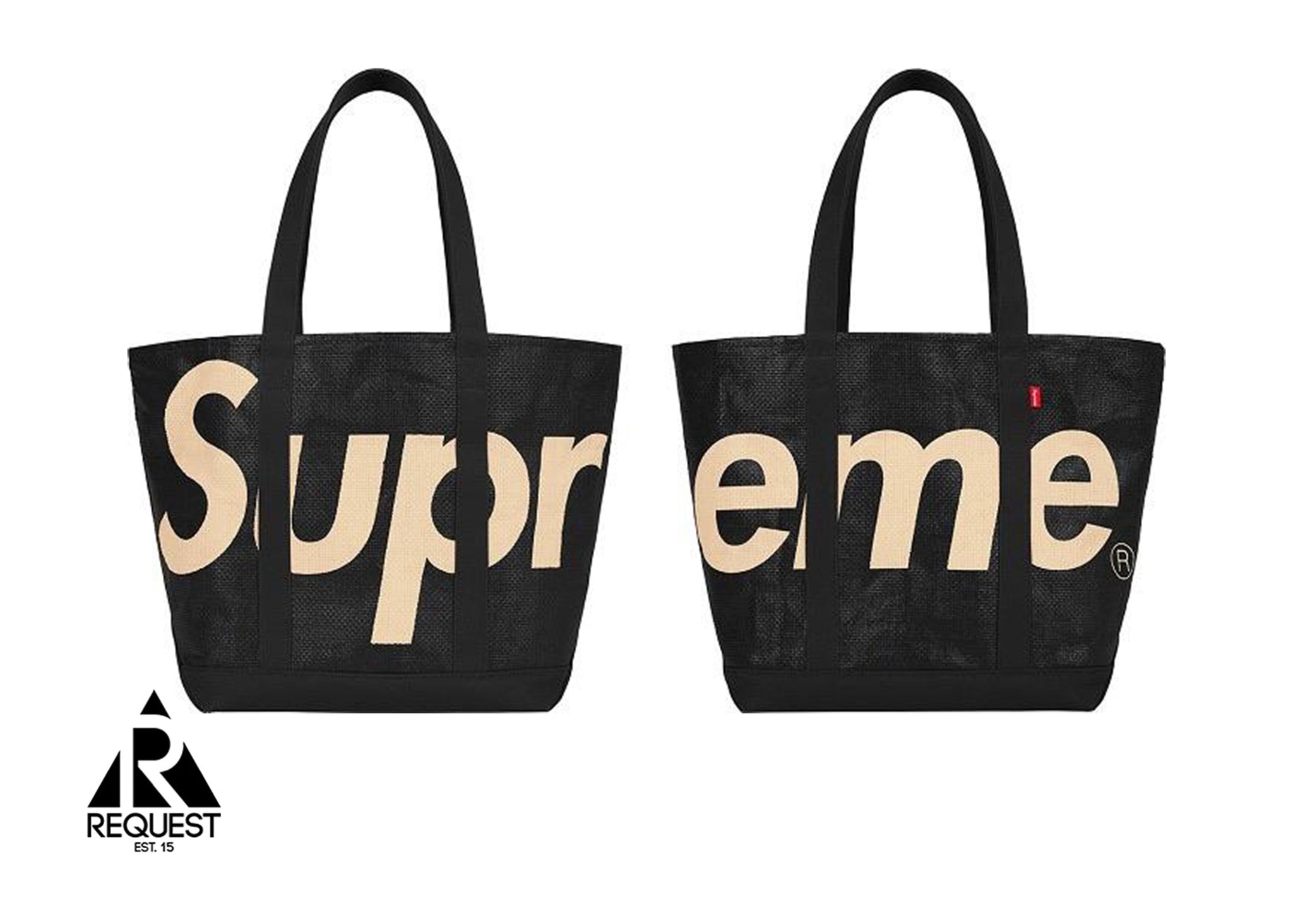 supreme raffia tote black