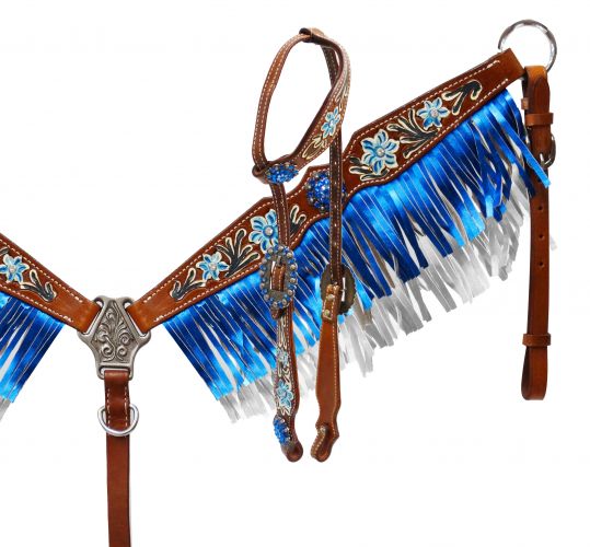 Josie Wales Headstall and Fringe Breast Collar Set Headstall Style