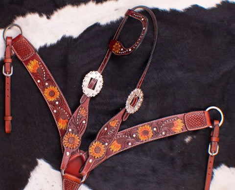 Klassy Cowgirl Leather Single Ear Headstall & Breast Collar Set w/ Louis  Vuitton Inlays - Carolina Tack Supply Inc