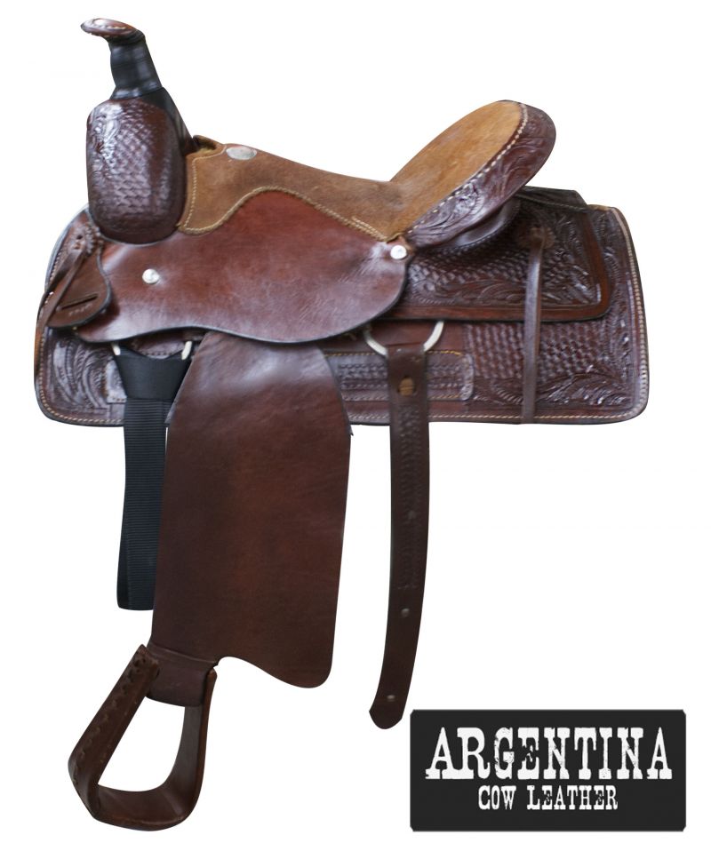 16 Argentina Cow Leather Hardseat Ranch Style Western Saddle