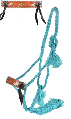 Turquoise Southwest Beaded Mule Tape Halter