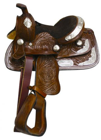 13 Fully tooled Double T youth saddle.