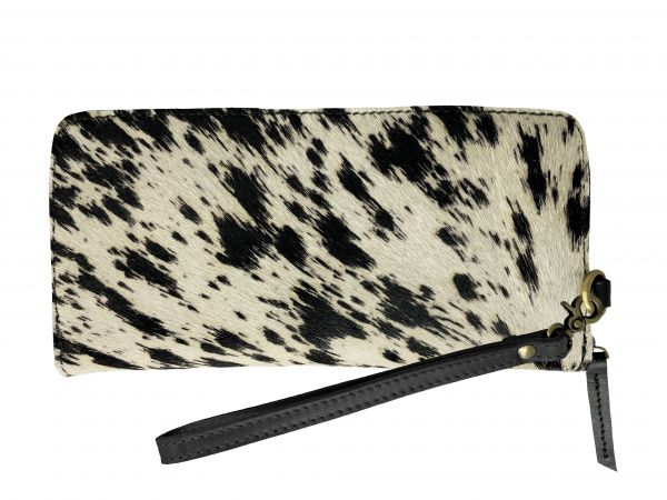 Showman Leopard Printed Hair on Cowhide Clutch Wristlet