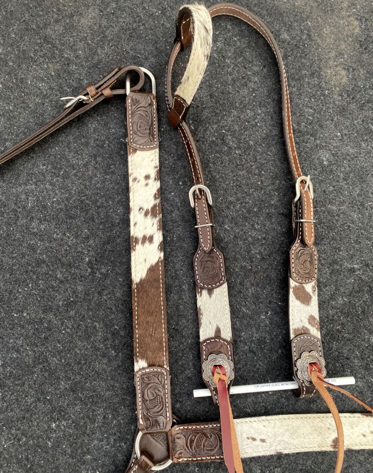 Showman ® Gator print inlay one ear headstall and breast collar